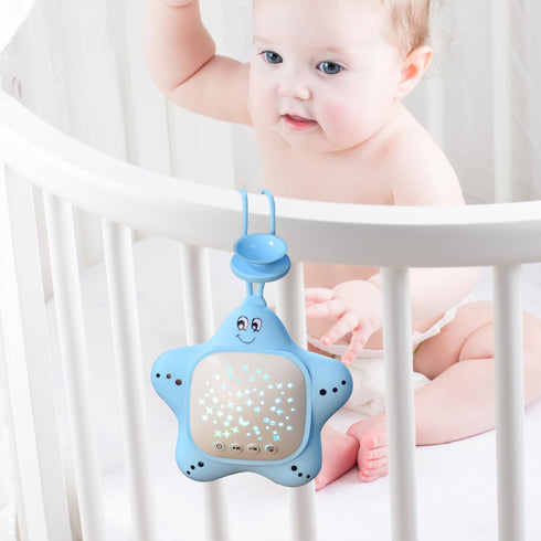 Portable Baby White Noise Sound Machine, Rechargeable Baby Soother with Projector Night Light for Deep Restful Sleep
