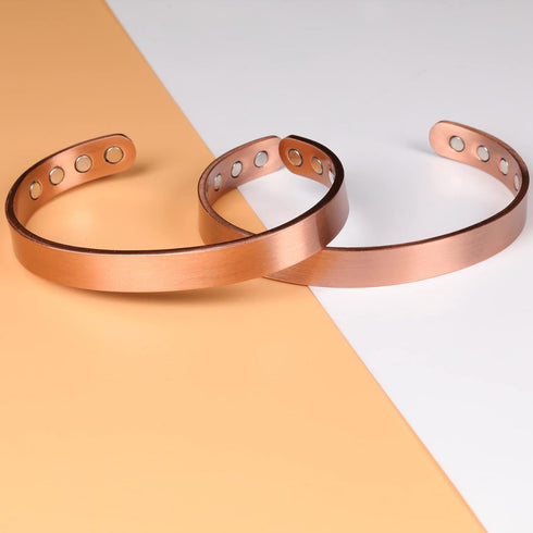 Feraco Copper Magnetic Bracelet for Men and Women, 99.99% Pure Copper Cuff Bangle with Neodymium Magnets
