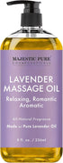 MAJESTIC PURE Lavender Massage Oil for Therapy - Refreshing, Relaxing Natural Oils with Lavender Essential Oil - 8 fl oz