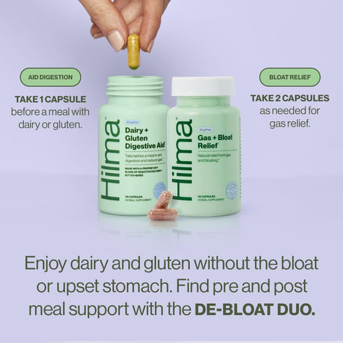 Hilma De-Bloat Bundle - Gas & Bloating Relief for Women (50 Vegan Capsules) with Lemon Balm & Peppermint