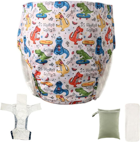 Unisex Reusable Adult Waterproof Cloth Diapers with Diaper Inserts,Adjustable Incontinence Pocket Diaper