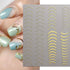 Gold Nail Art Stickers, Metallic Line Nail Decals for Luxury French Tip Manicure, 3D Self-Adhesive Supplies, 8 Sheets