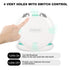 2PCS Retainer Case with Mirror, Adjustable Vent Holes, Slim Aligner Case Compatible with Invisalign, White