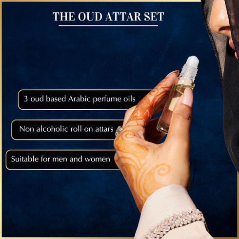 Set 3 6ml Set, Dukhni Oud Attar Oil Arab perfume oils for men and women | assorted roll on perfume scents x | Arabic