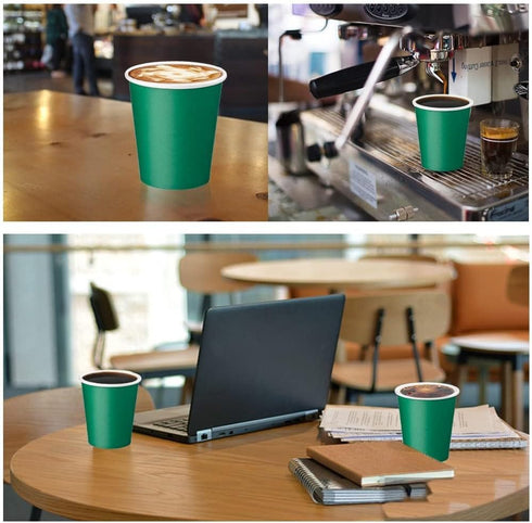 25 Pack 8 oz Disposable Paper Cups, Paper Hot Cups, Hot Coffee Cups, Beverage Cups, Suitable for Offices, Home