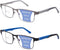 ZERPEET 2 Pack Men's Progressive Multifocal Reading Glasses,Rectangle Metal Frame with Spring Hinge