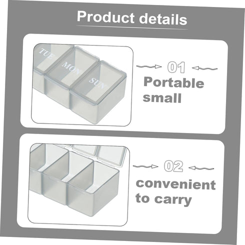 Weekly Pill Organizer for Vitamins and Medications Compartment Transparent Design Easy to Carry Separate Storage