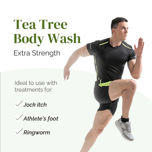 Puriya Tea Tree Body Wash, Natural Moisturizing Wash for Jock Itch, Athletes Foot, Body Back Acne Treatment