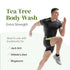 Puriya Tea Tree Body Wash, Natural Moisturizing Wash for Jock Itch, Athletes Foot, Body Back Acne Treatment