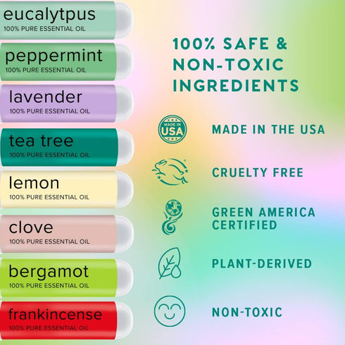 MOXE Nasal Inhalers Bundle - 8 Essential Oils, 100% Pure and Undiluted, Portable Aromatherapy, Made in USA