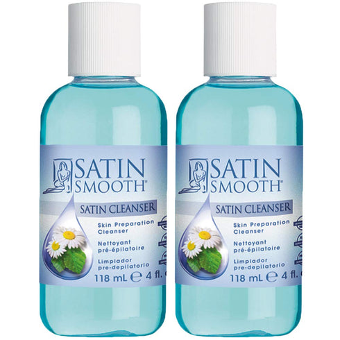 SATIN SMOOTH Pre Wax Cleanser, Antiseptic Skin Prep for Hair Removal, Deep Cleansing, 4 oz, 2-Pack