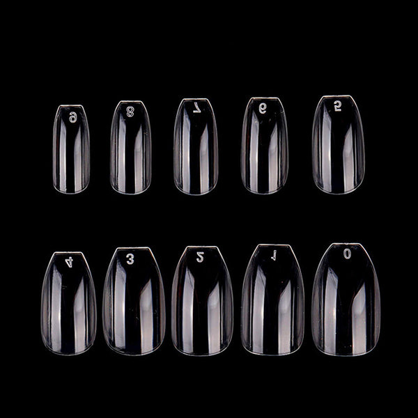 YIMART Coffin Fake Nails 500pcs Ballerina Acrylic Nails Full Cover, Ballet Shape Artificial False Nail Tips for