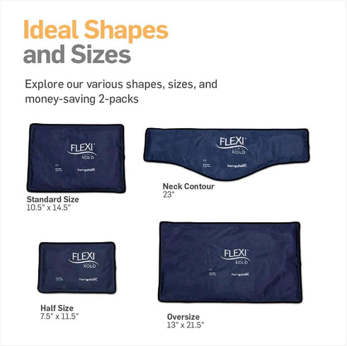 FlexiKold Gel Ice Pack, Standard Large (10.5" x 14.5"), Reusable for Injuries