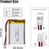 KBT 3.7V 1000mAh Li-Polymer Battery: 523450 Lipo Rechargeable Lithium-ion Replacement Batteries with PH 2.54 JST Connector, PH1.25/2.0 JST Connector for Replacement