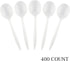 Plasticpro Cutlery 400 Mediumweight White Disposable Plastic Soup Spoons