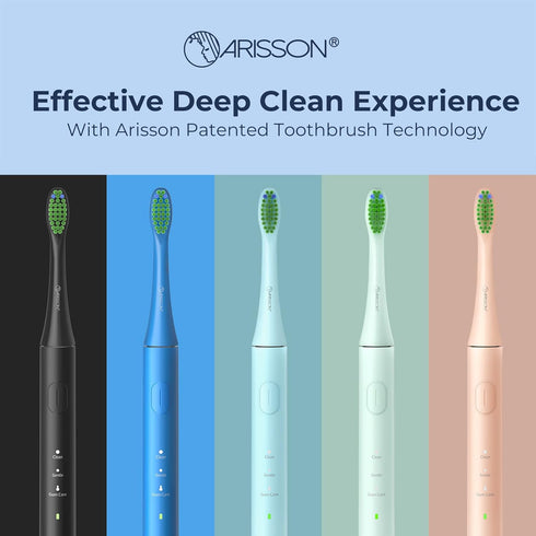 ARISSON Sonic Electric Toothbrush, 40,000 VPM Power, Fast Charge Ultrasonic Toothbrush (Powder Blue)