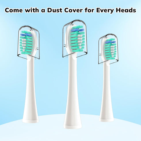 6 Pack Topkitfice Replacement Flossing Toothbrush Heads for Waterpik Sonic Fusion SF01/SF02, White