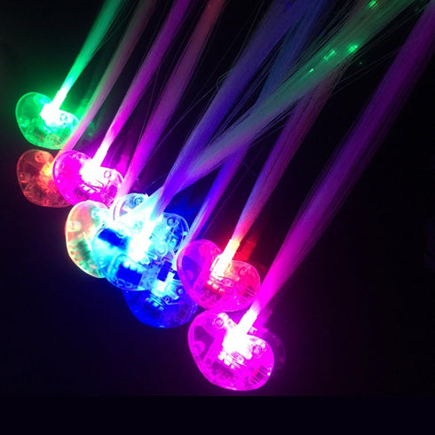 LED Flashing Fiber Optic Hair Accessories, Multicolor Changing Barrettes for Party, Dancing, 10 Pieces