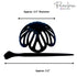 Parcelona Black French Radial Celluloid Hair Slide Pin, 3.5" Bun Cover Ponytail Holder for Women, Made in France