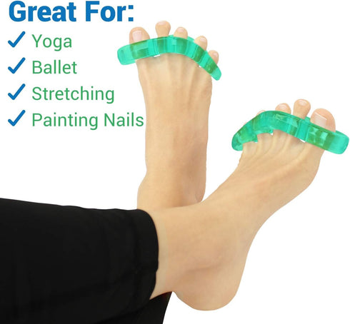 ViveSole Toe Separators, Medium (2 Pairs) - Silicone Gel Spreaders for Men & Women, Therapeutic Spa Stretchers