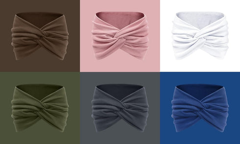 Tobeffect 7 Inches Wide Headbands for Women, Extra Large Turban Hairband, 6 Pack Boho Accessories