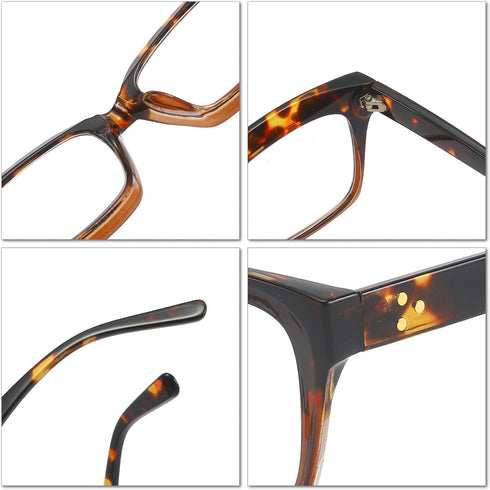 REAVEE 2 Pack Oprah Style Oversized Reading Glasses | Blue Light Blocking for Women and Men | Stylish Retro Square