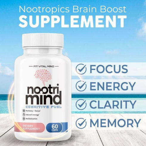 Brain Supplements for Memory and Focus, Nootropic Support with Bacopa, Vitamins B6 B12, Phosphatidylserine, DMAE, 60