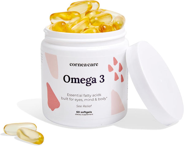 Triple Strength Omega 3 Fish Oil - Nutritional Support for Eyes, Body & Mind | Pure Omega 3 Supplements | 60 Softgels