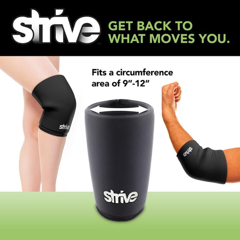 Strive Reusable Gel Pack Compression Sleeve - Hot & Cold Therapy Ice Pack for Knee, Calf, Elbow Injury Wrap