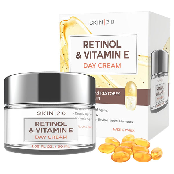 Retinol and Vitamin E Daily Face Moisturizer - Hydrating Anti-Aging Cream for All Skin Types (1.69 Fl. oz)