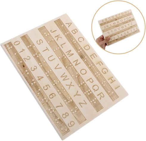 KOMBIUDA Braille Alphabet Learning Board - Portable Educational Tool