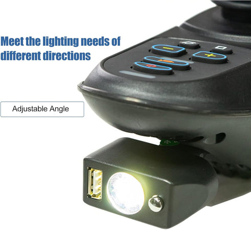 LEEZAD 3 LED Light for Electric Wheelchairs, Pin XLR Head High Brightness Adjustable Angle USB Electric Wheelchair