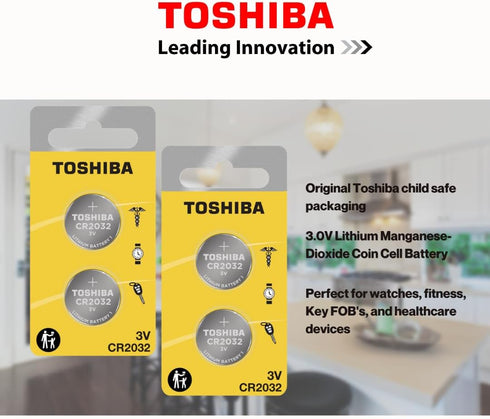 TOSHIBA CR2032 3 (10 Volt Lithium Coin Battery Batteries)