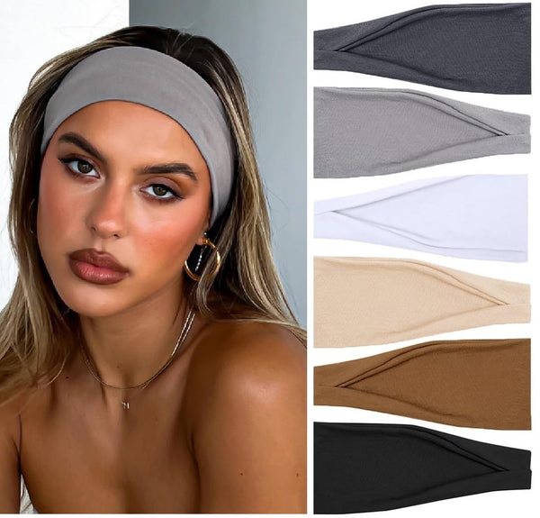 Non-Slip Thick Headbands for Women, Stretchy Hair Bands for Yoga, Workout, and Everyday Fashion Accessories