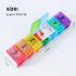 zeeho Button,7 Rainbow Large Weekly Pill Organizer Push Day Pill Box Cute BPA-Free Daily Large Medicine Container