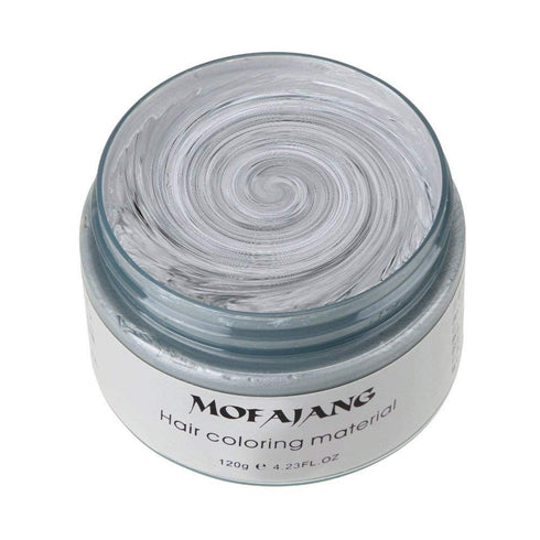 Unisex Hair Wax Color Dye Styling Cream Mud, Washable Temporary Pomade for Natural Hairstyle, Party Cosplay (Ash Matte