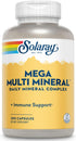 Solaray Mega Multi Mineral, Daily Mineral Complex, 50 Servings, 200 Capsules for Overall Health