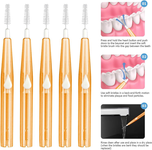 60PCS Soft Toothpick Refill Interdental Brush for Tooth Cleaning Tool, Flossing Head, Oral Hygiene for Braces