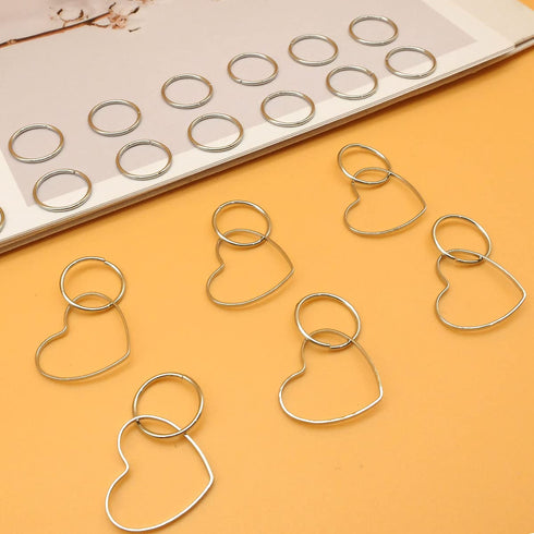 Silver Hair Braid Rings, Hoops and Pendants for Women and Girls Hair Accessories