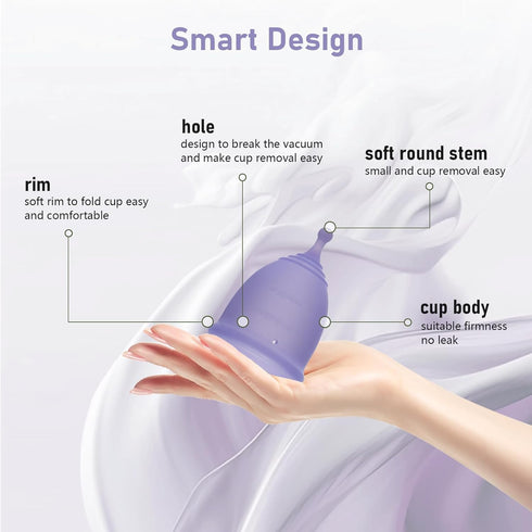 stunncup 12 Samll) Soft Menstrual Cup - Medical Grade Silicone Reusable Period Cup - BPA Free Comfortable Flexible