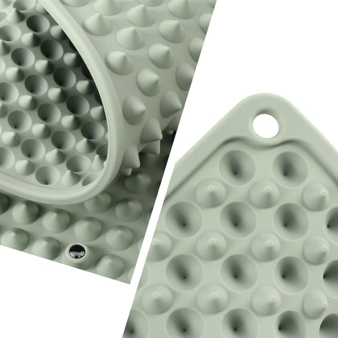 HWXQJJHONEY Portable Feet Acupressure Mat,Foldable Silicone Foot Massager Mat with Dual-Side Usage,Pressure Point