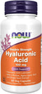 NOW Supplements Hyaluronic Acid 100 mg, Double Strength with L-Proline, 60 Veg Capsules