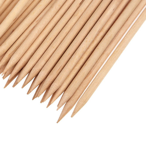 Orange Wood Sticks, Nail Art, Cuticle Pusher Remover, Manicure Pedicure Tool, 50 Pieces