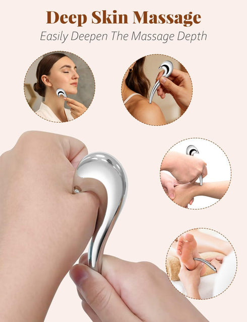 ideayard Trigger Point Massage Tools, Acupuncture Pen Massager Tool for Deep Tissue, Dual-Ended Fascia Release Tool