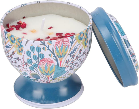 Set, 4Pack Set) VINGVO Scented Candles Gift Dry Flower Candles in Decorative Tin Cans, Long Burning Aromatherapy