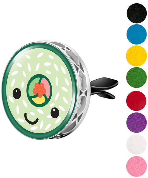 Wild Essentials Enamel Finish Sushi Roll Aromatherapy Car Air Freshener, Essential Oil Vent Diffuser with Clip
