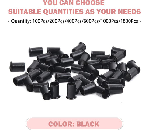 Vlasy Micro Rings Links Beads, 3.4mm Microlink Beads Non-Silicone Copper Tubes for Hair Extensions (1000Pcs, Black)