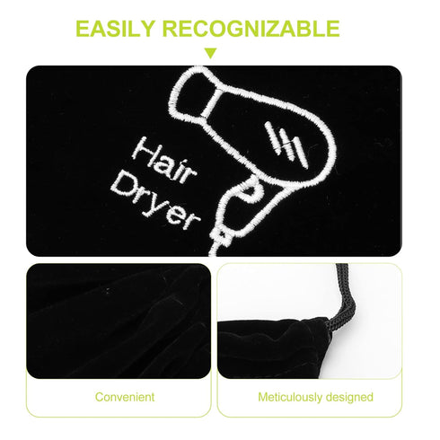 OSALADI Hair Dryer Bags, 1 Pack Flannel Drawstring Travel Storage Bag for Hairdryer Styling Tools