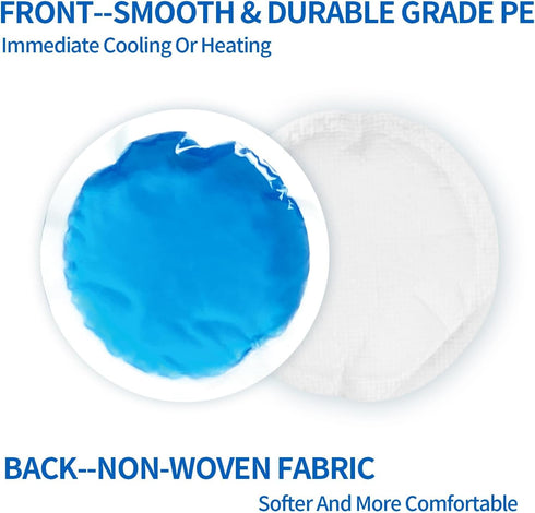 WORLD-BIO Small Round Ice Packs (5 Pack) Reusable Soft Gel Cold Pack with Cloth Sleeve - Fast Pain Relief & Swelling