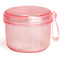 2024 Leak Proof Denture Bath Cup, Large Denture Case for Travel, Complete Clean Care for Dentures (Transparent Pink)